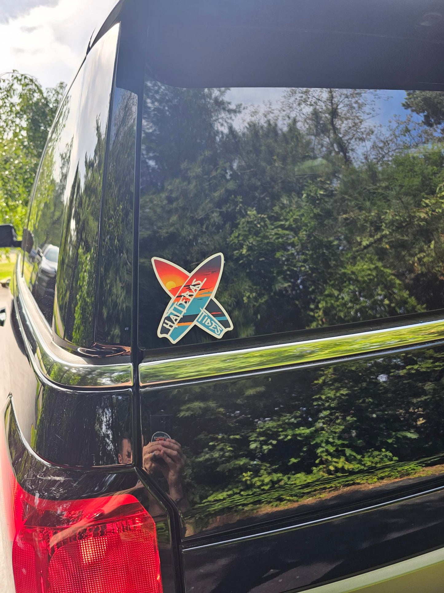 Hatteras Tides Surf Boards, Clear Vinyl Sticker