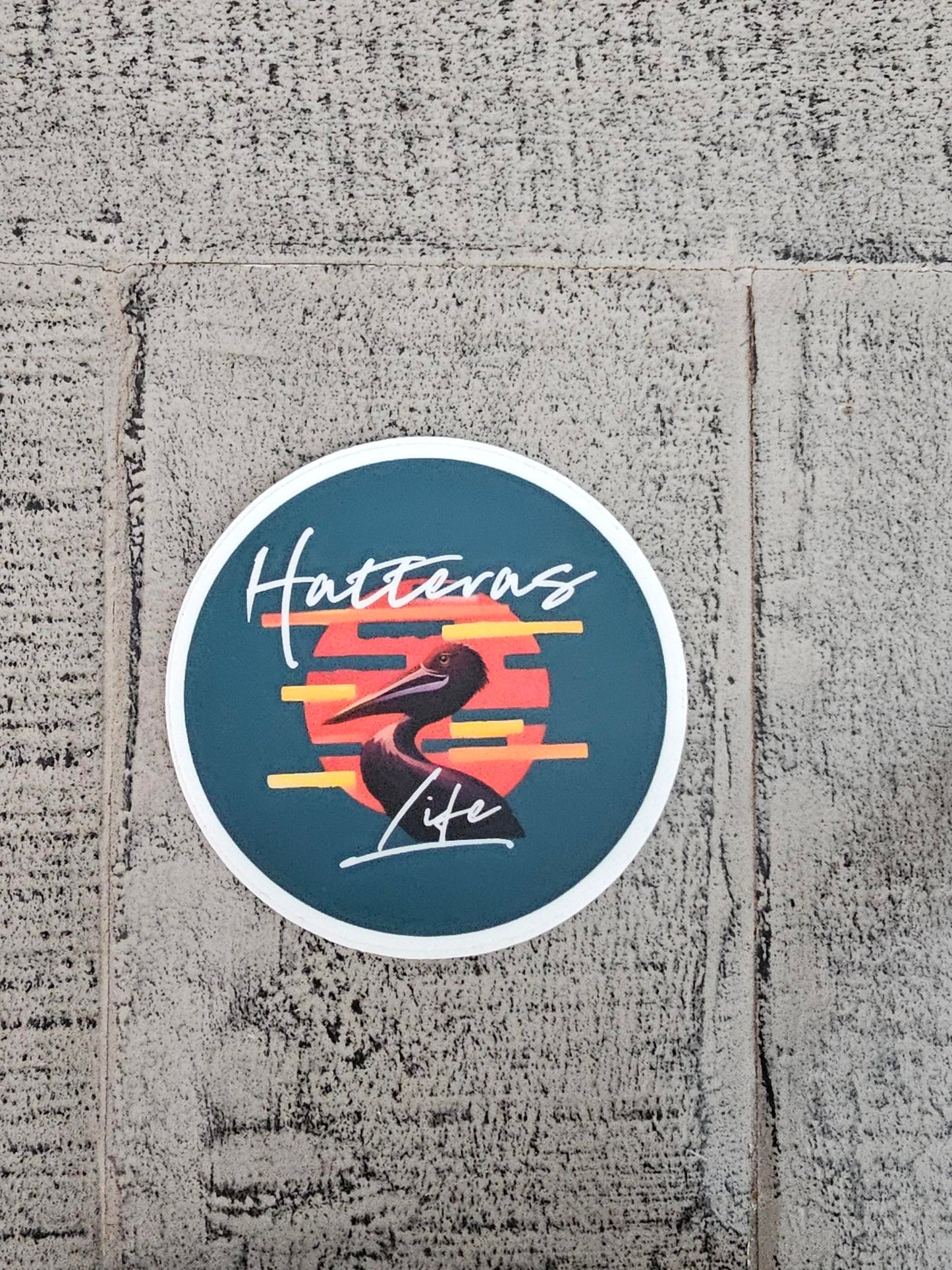 Hatteras Life Pelican Sun Sticker