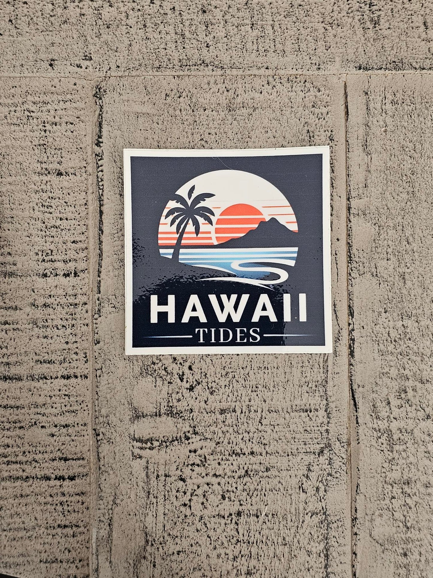 Hawaii Tides, Vinyl Square Sticker