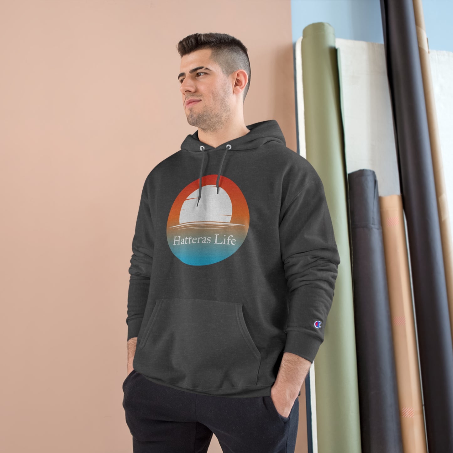 Champion Hoodie - Hatteras Life Red Sky