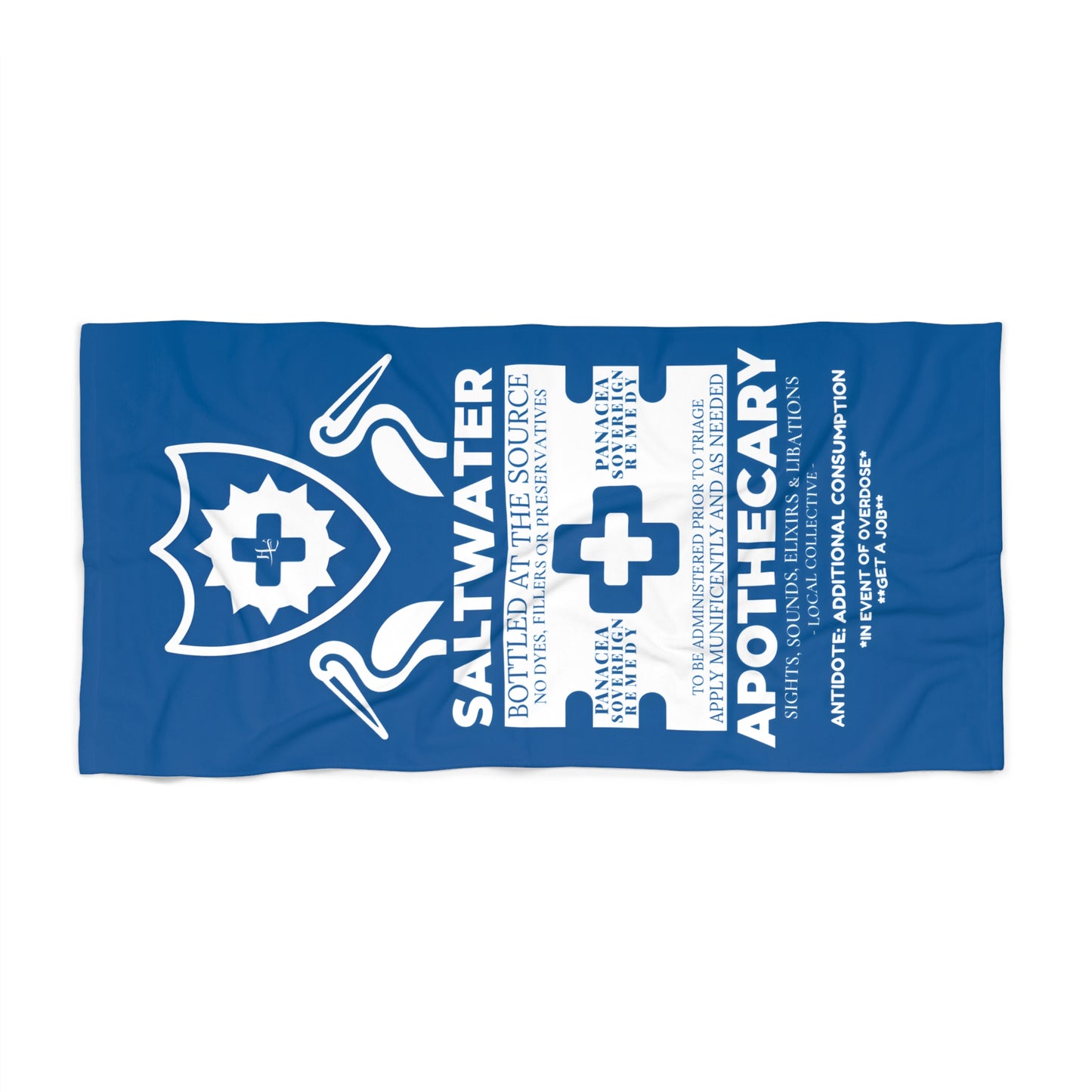 Saltwater Apothecary Label Beach Towel