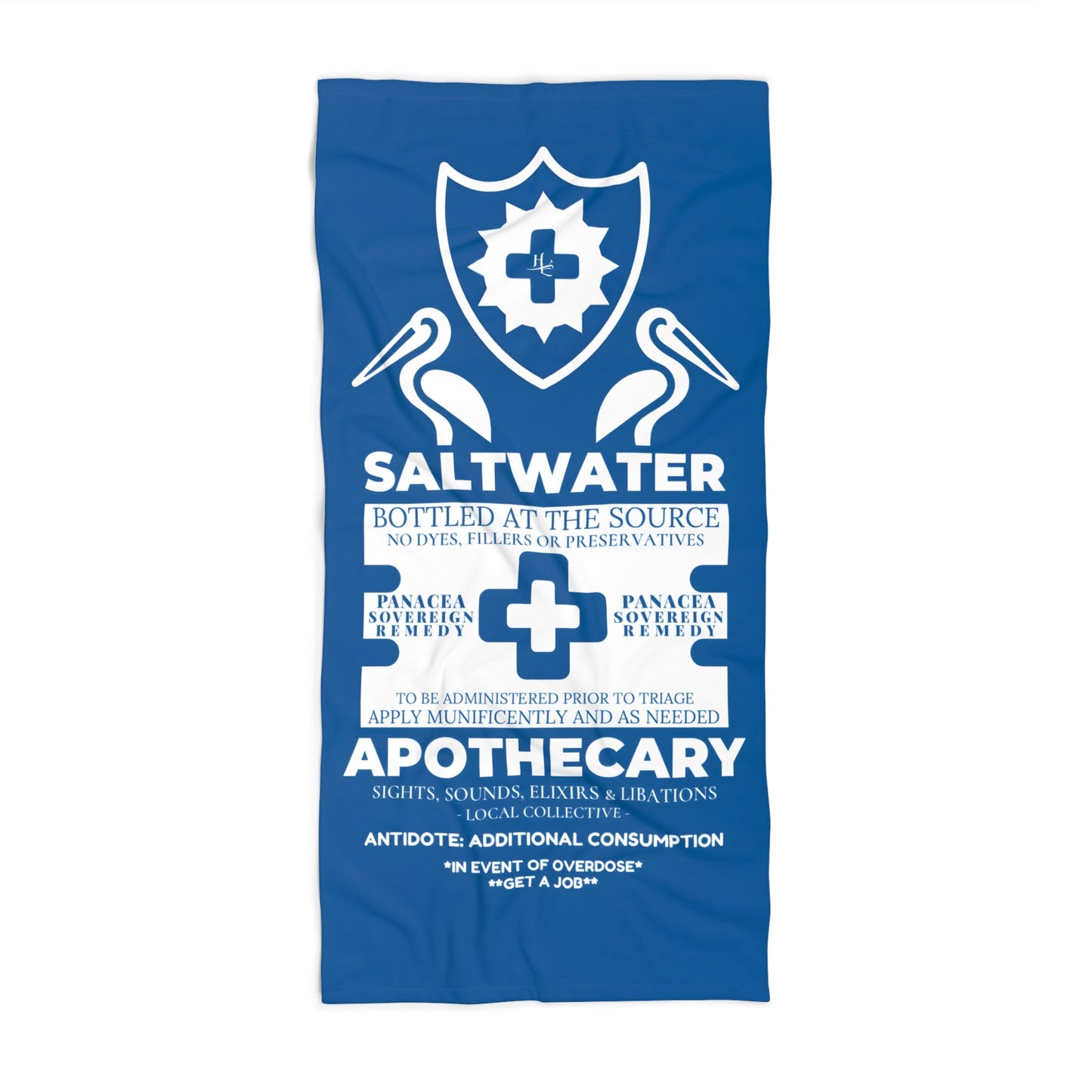 Saltwater Apothecary Label Beach Towel