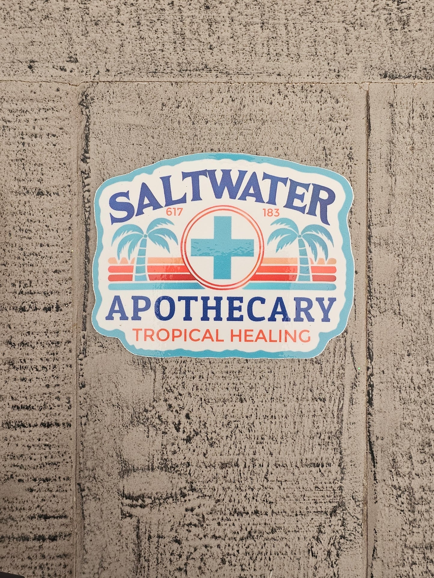Saltwater Apothecary's Tropical Healing Banner Clear Sticker