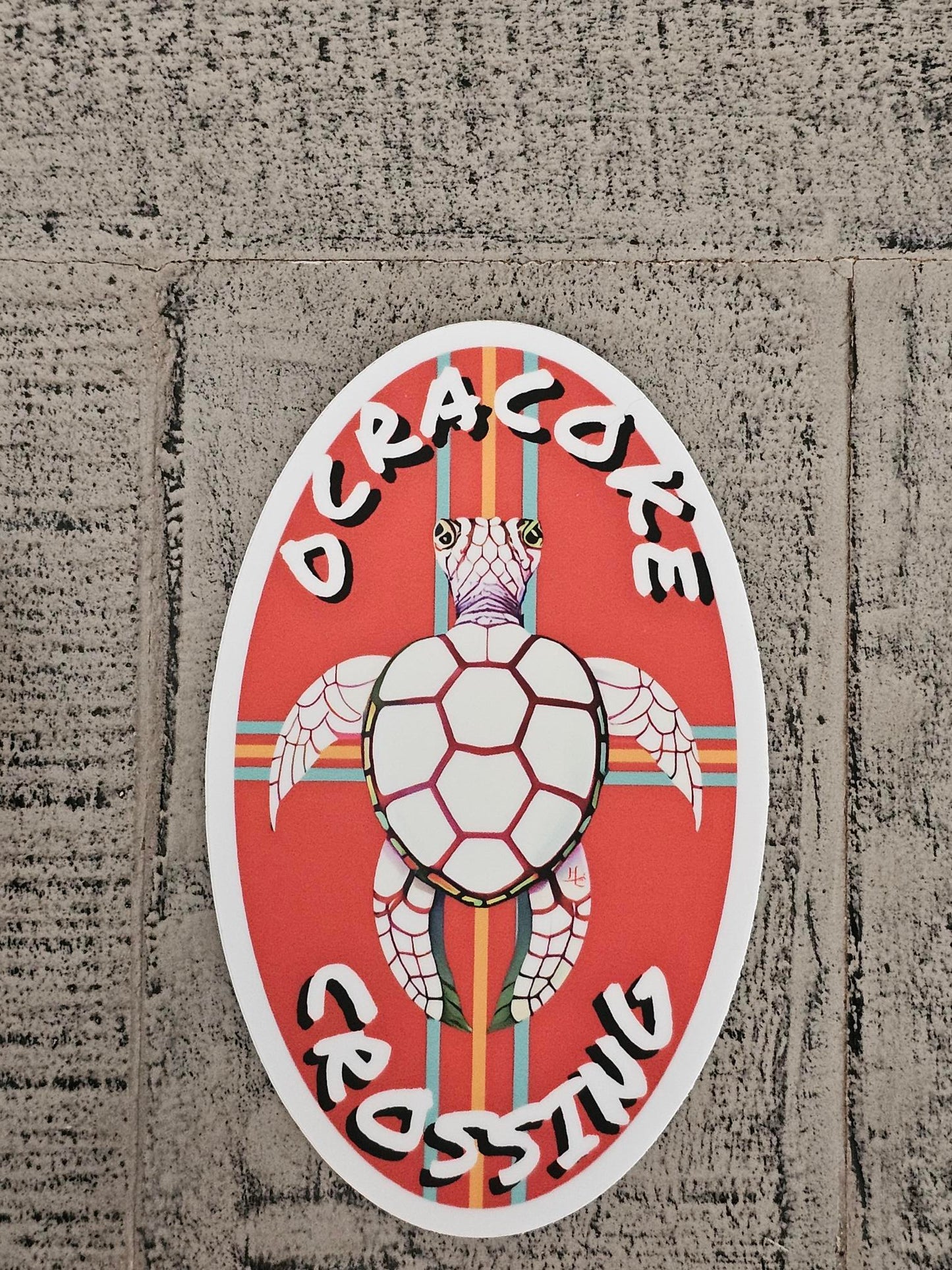 Ocracoke Crossing Oval Vinyl Sticker