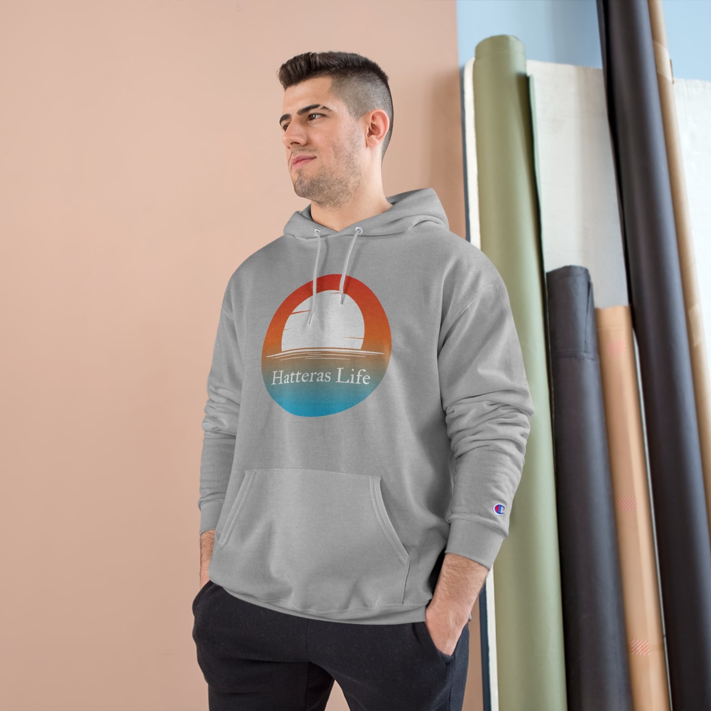Champion Hoodie - Hatteras Life Red Sky