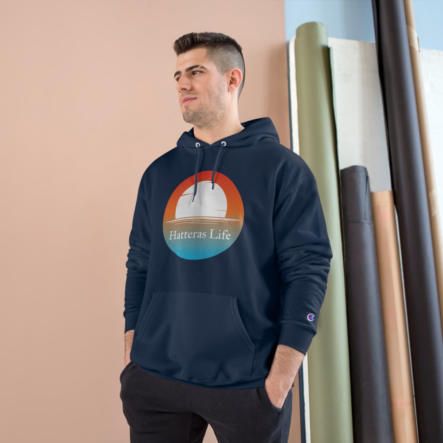 Champion Hoodie - Hatteras Life Red Sky