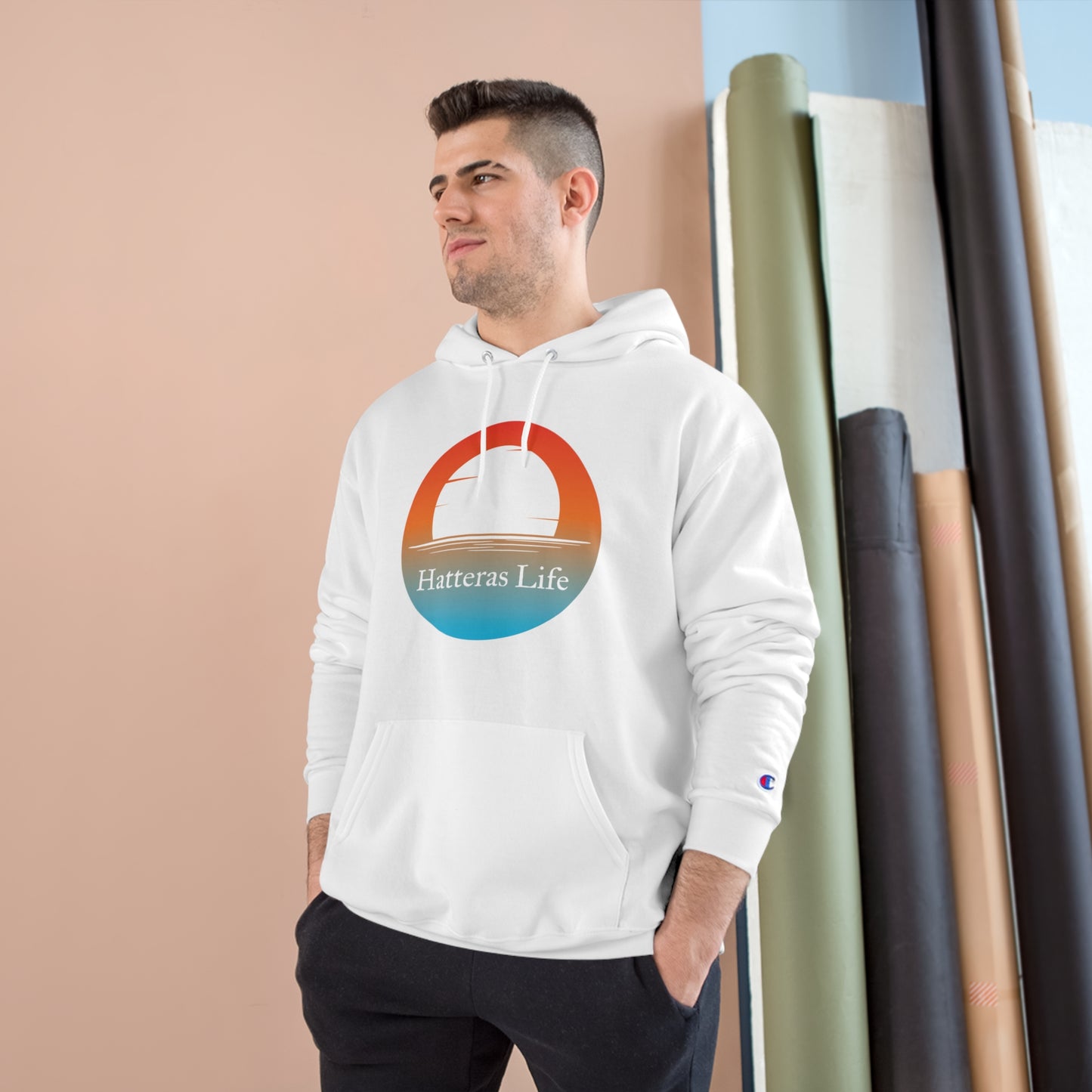Champion Hoodie - Hatteras Life Red Sky