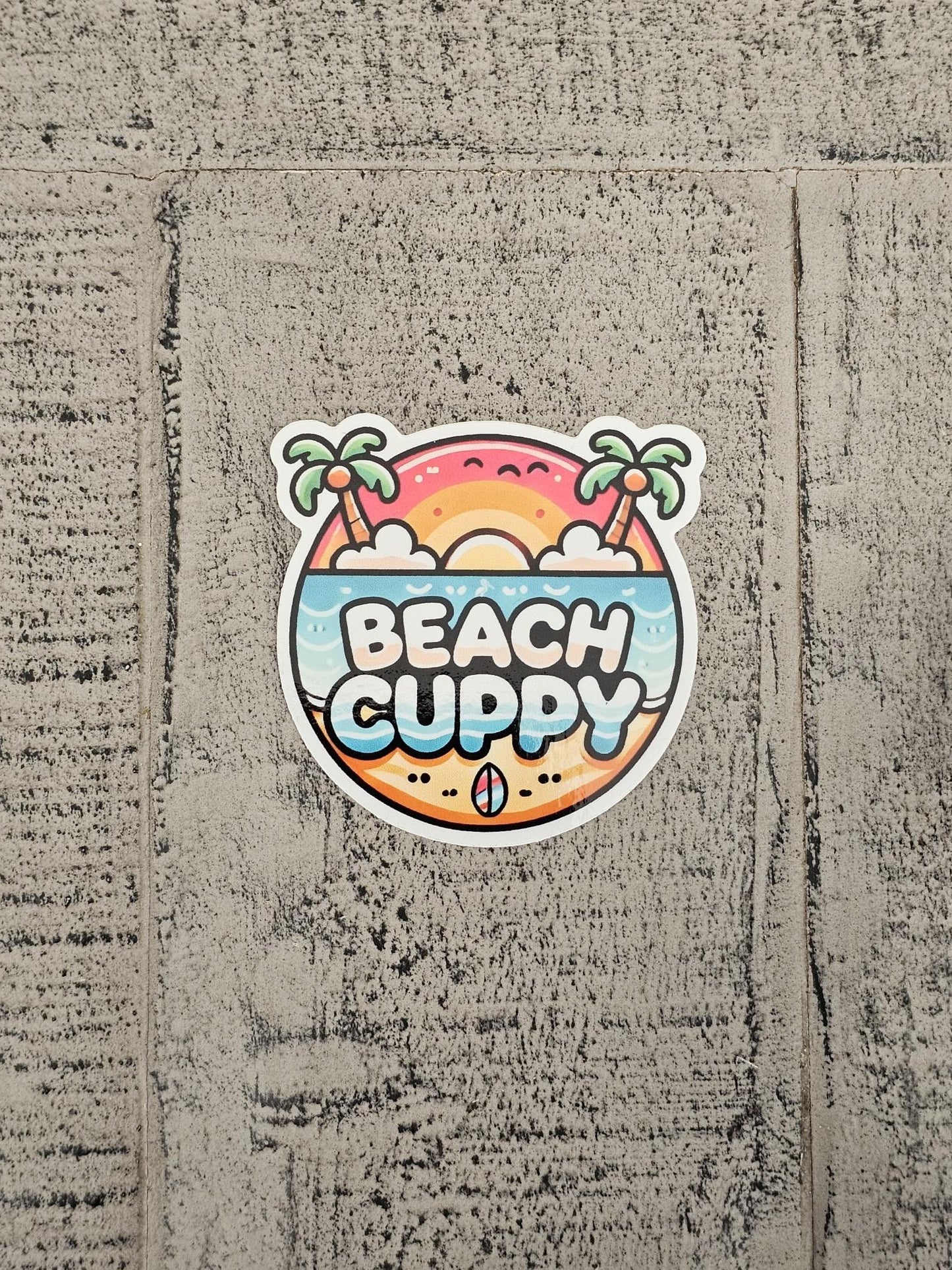Beach Cuppy Vinyl Sticker