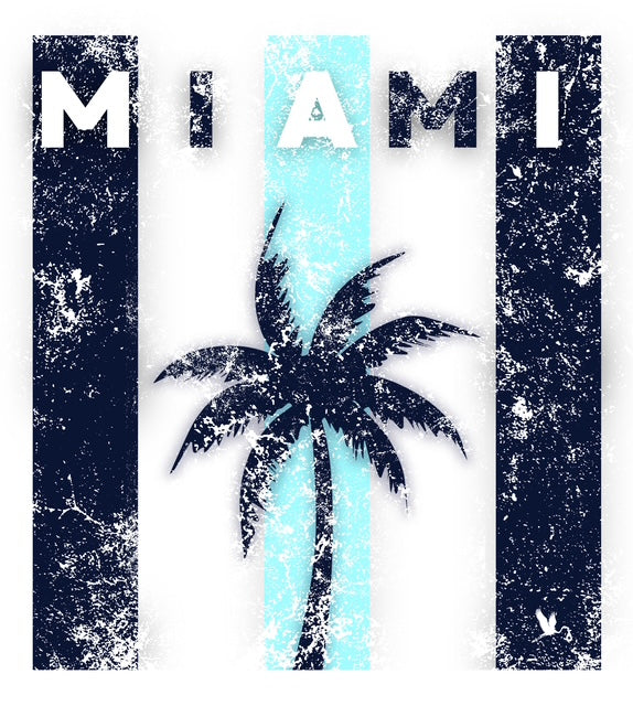 Miami Palm, Vinyl Square Sticker