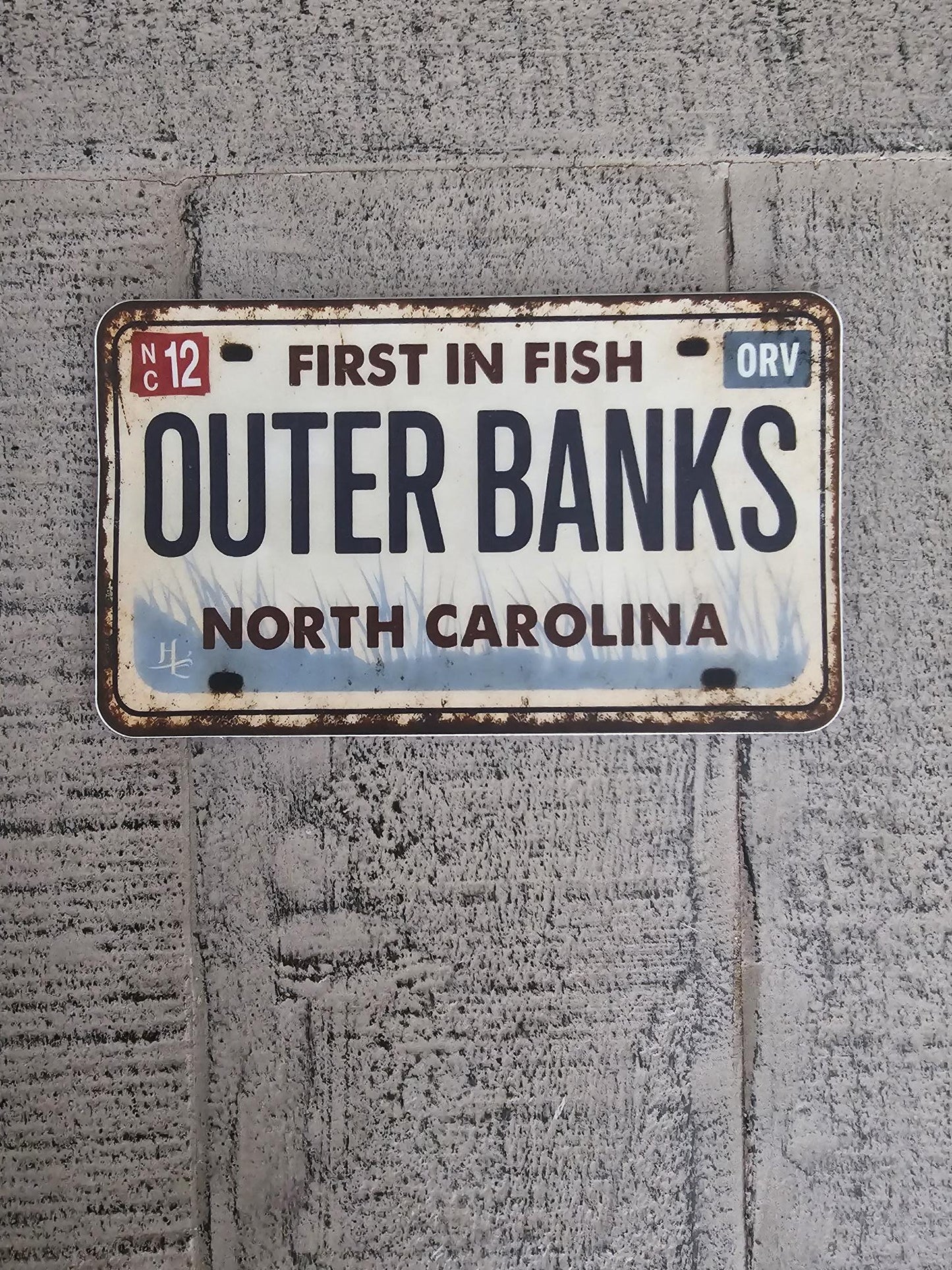 NC "First in Fish" Plate Vinyl sticker