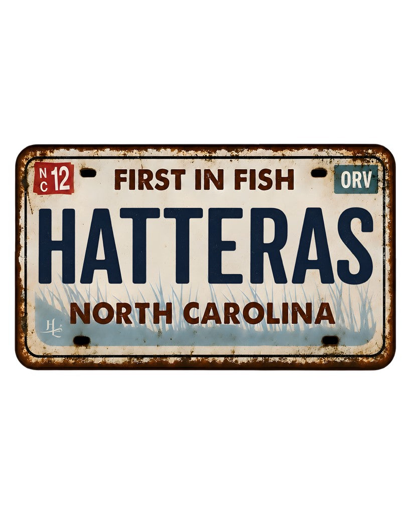 Hatteras "First in Fish" Plate Vinyl sticker