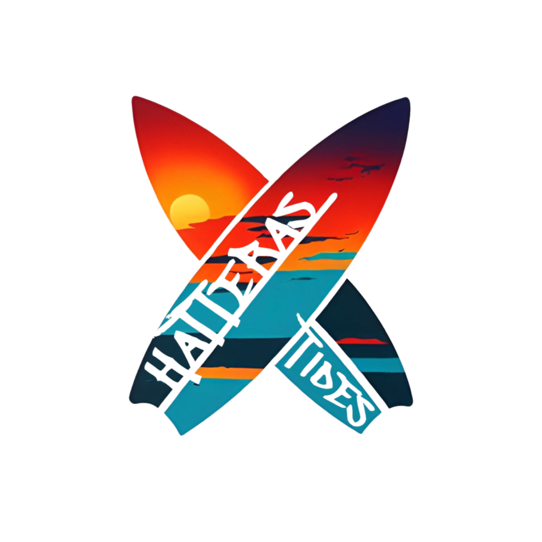 Hatteras Tides Surf Boards, Clear Vinyl Sticker