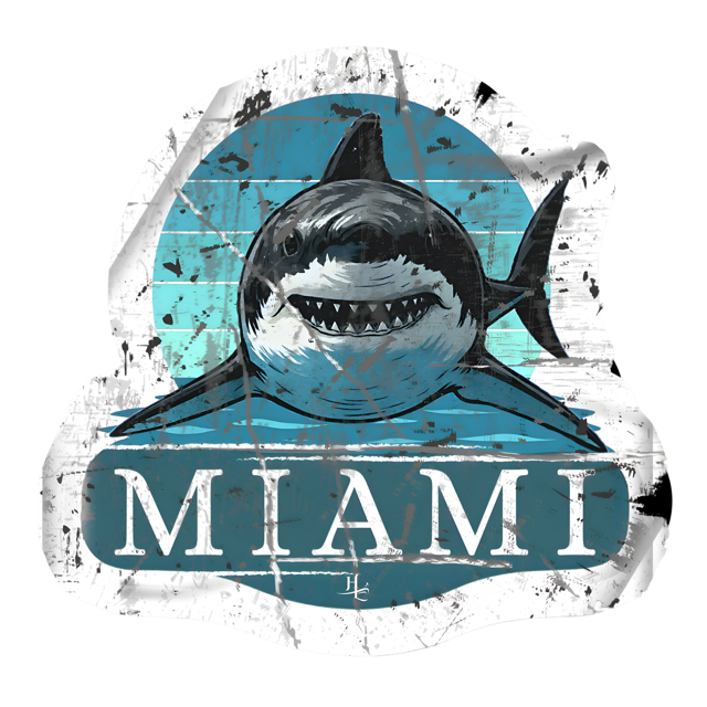 Miami - Sharky, Die Cut Sticker