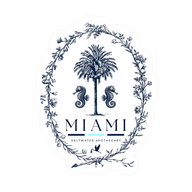 Miami Seahorse Garland Vinyl Die Cut Sticker