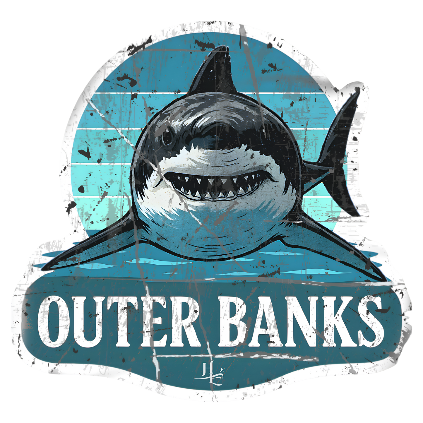 Outer Banks Great White Vinyl Sticker
