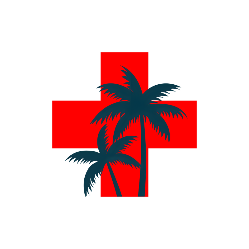Red Cross, Dark Palm Sticker - Saltwater Apothecary
