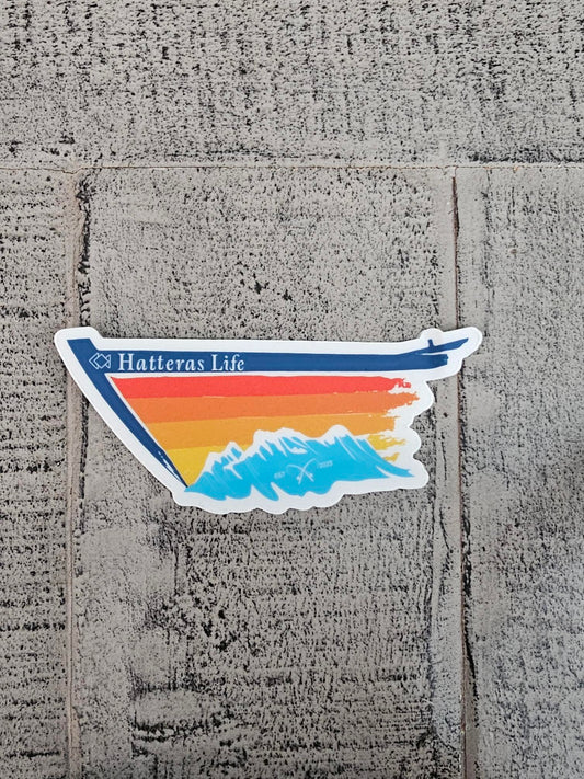 Hatteras Life Clear Vinyl Boat Sticker - Small