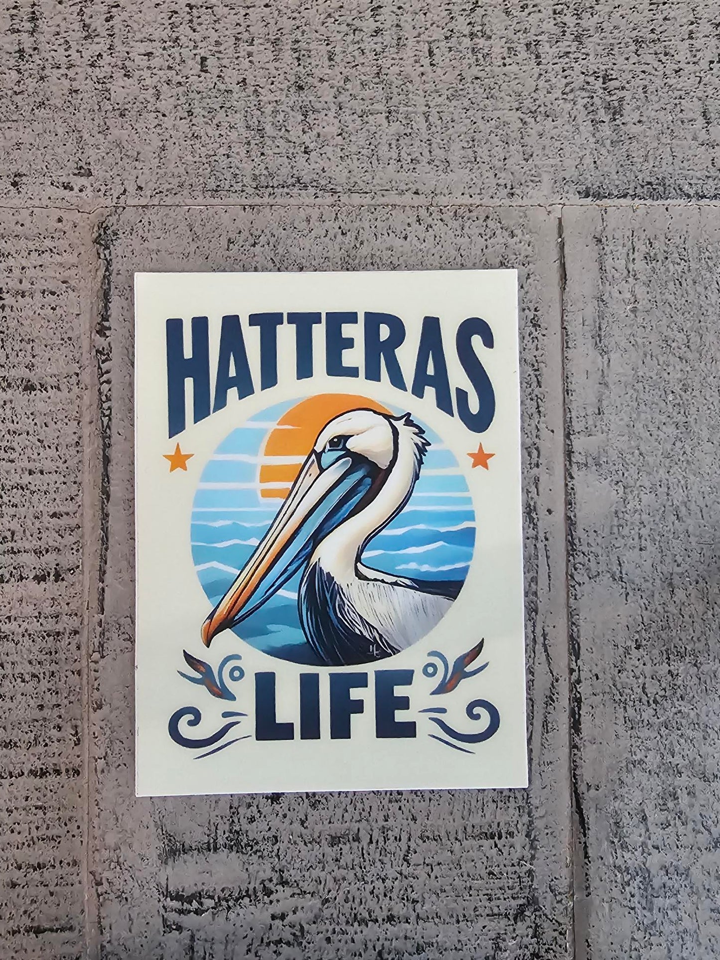 Hatteras Life Rectangle Vinyl Sticker - Cool Water