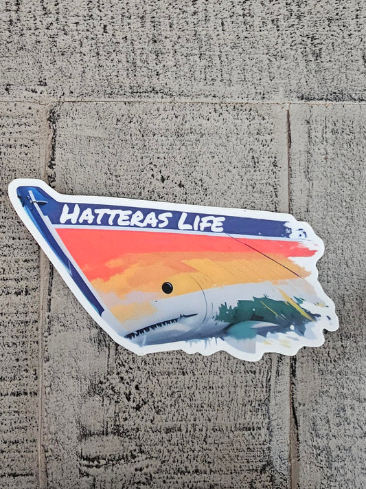 Hatteras Life Vinyl Shark Boat Sticker