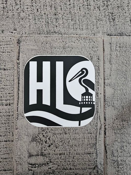 Hatteras Life Black Peli square sticker