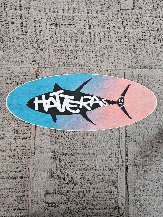 Hatteras Life Oval Vinyl Sticker - Tuna