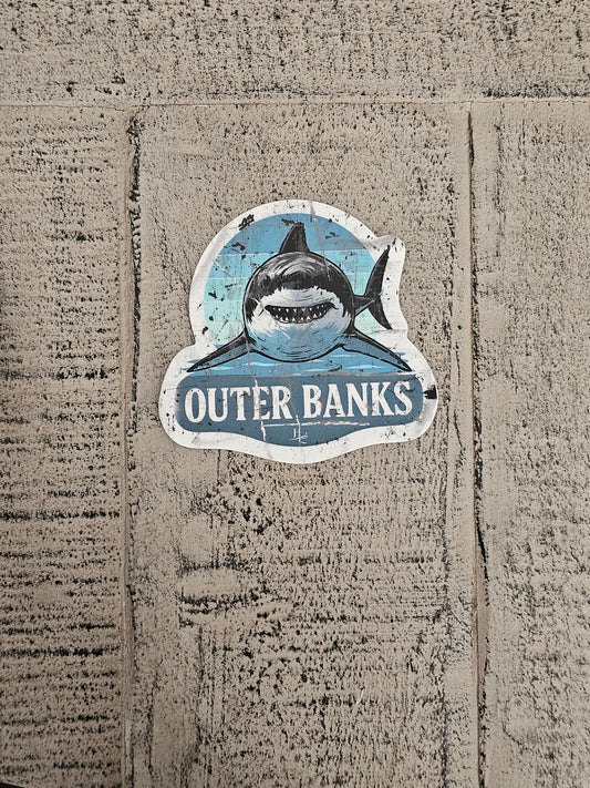 Outer Banks Great White Vinyl Sticker