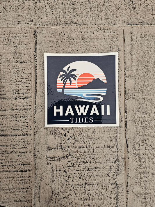 Hawaii Tides, Vinyl Square Sticker