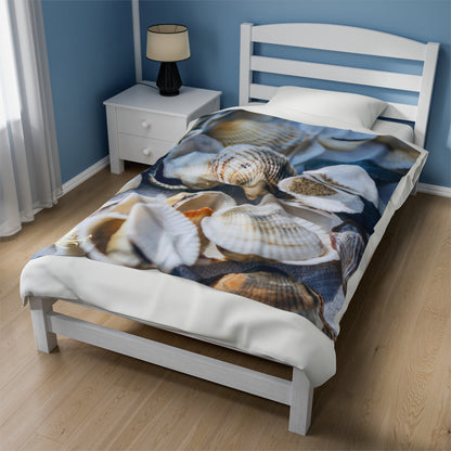 Velveteen Plush Blanket - Shells