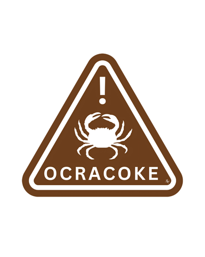 "Caution, Ocracoke Crab" vinyl sticker