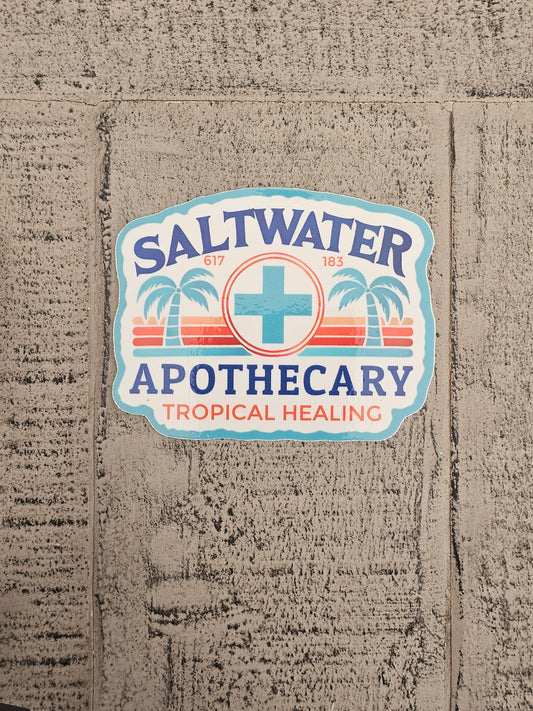 Saltwater Apothecary's Tropical Healing Banner Clear Sticker
