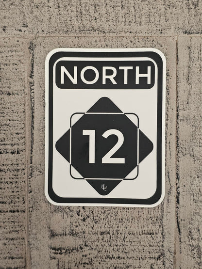 North Hwy 12 Sticker (White background)