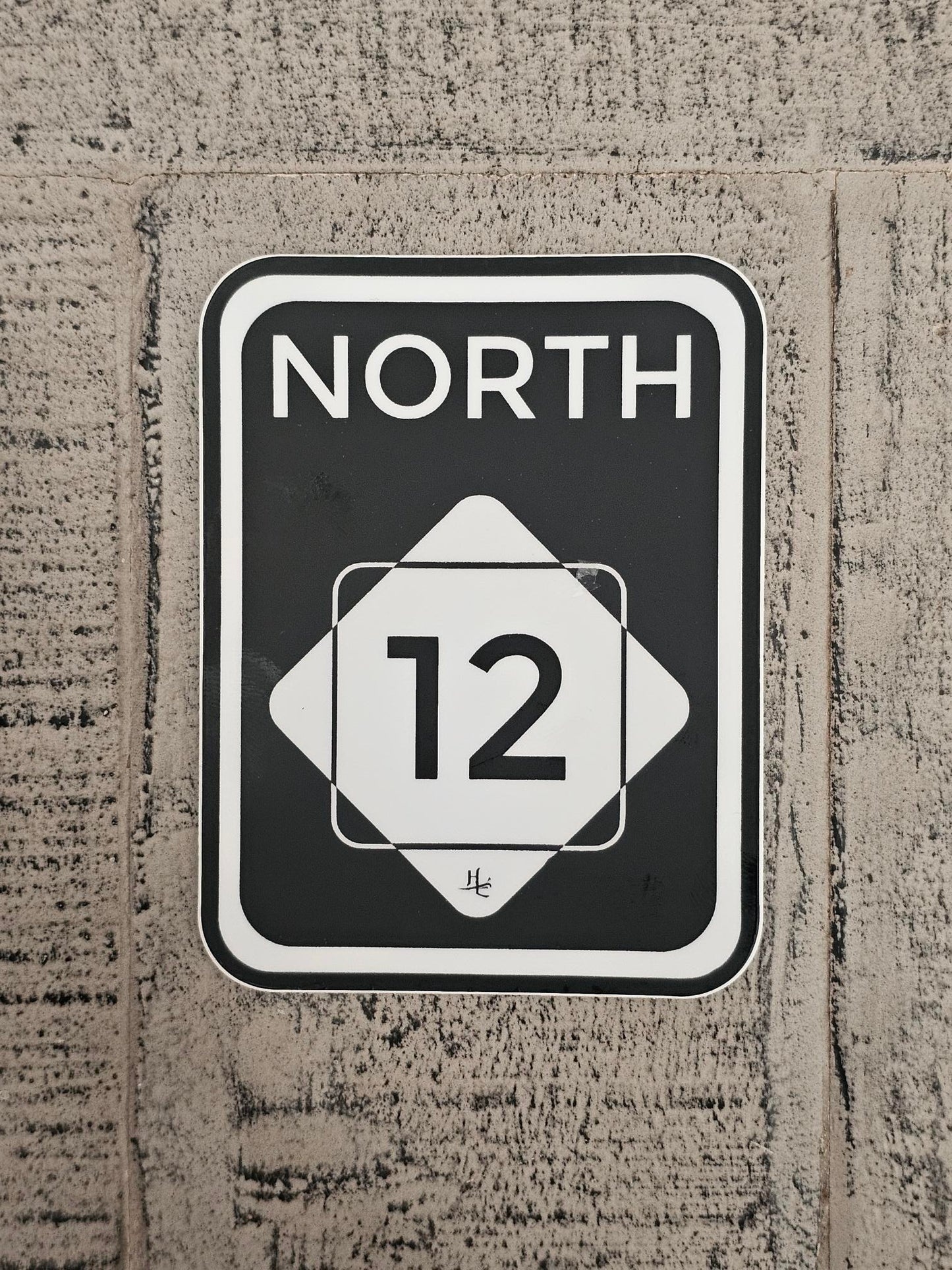 North Hwy 12 Sticker (Black background)