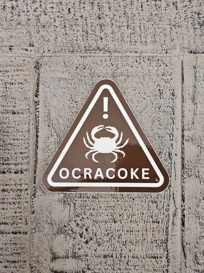 "Caution, Ocracoke Crab" vinyl sticker