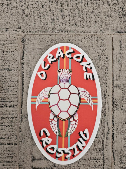 Ocracoke Crossing Oval Vinyl Sticker