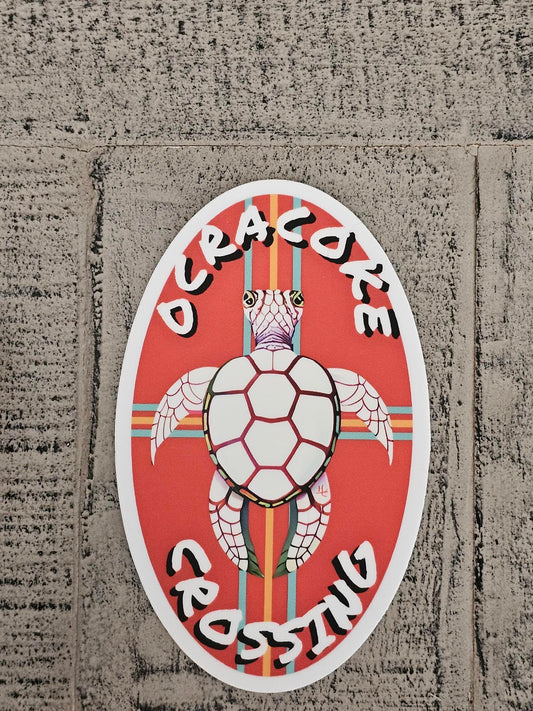 Ocracoke Crossing Oval Vinyl Sticker