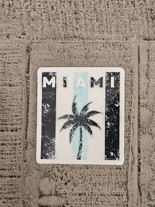 Miami Palm, Vinyl Square Sticker
