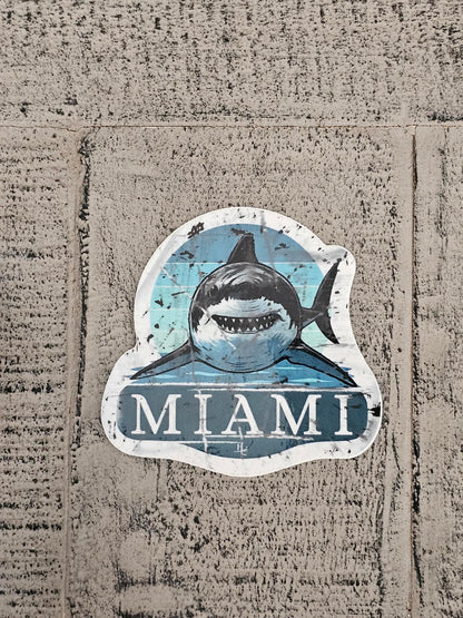Miami - Sharky, Die Cut Sticker