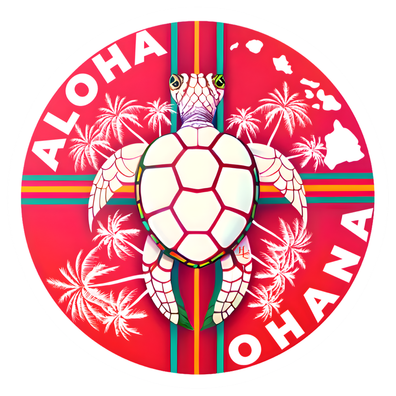 Aloha Ohana Vinyl Circle Sticker