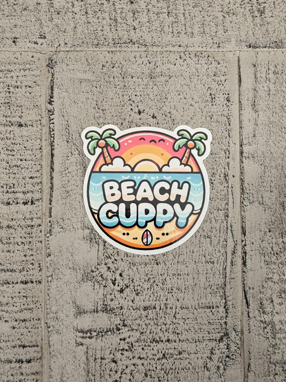 Beach Cuppy Vinyl Sticker