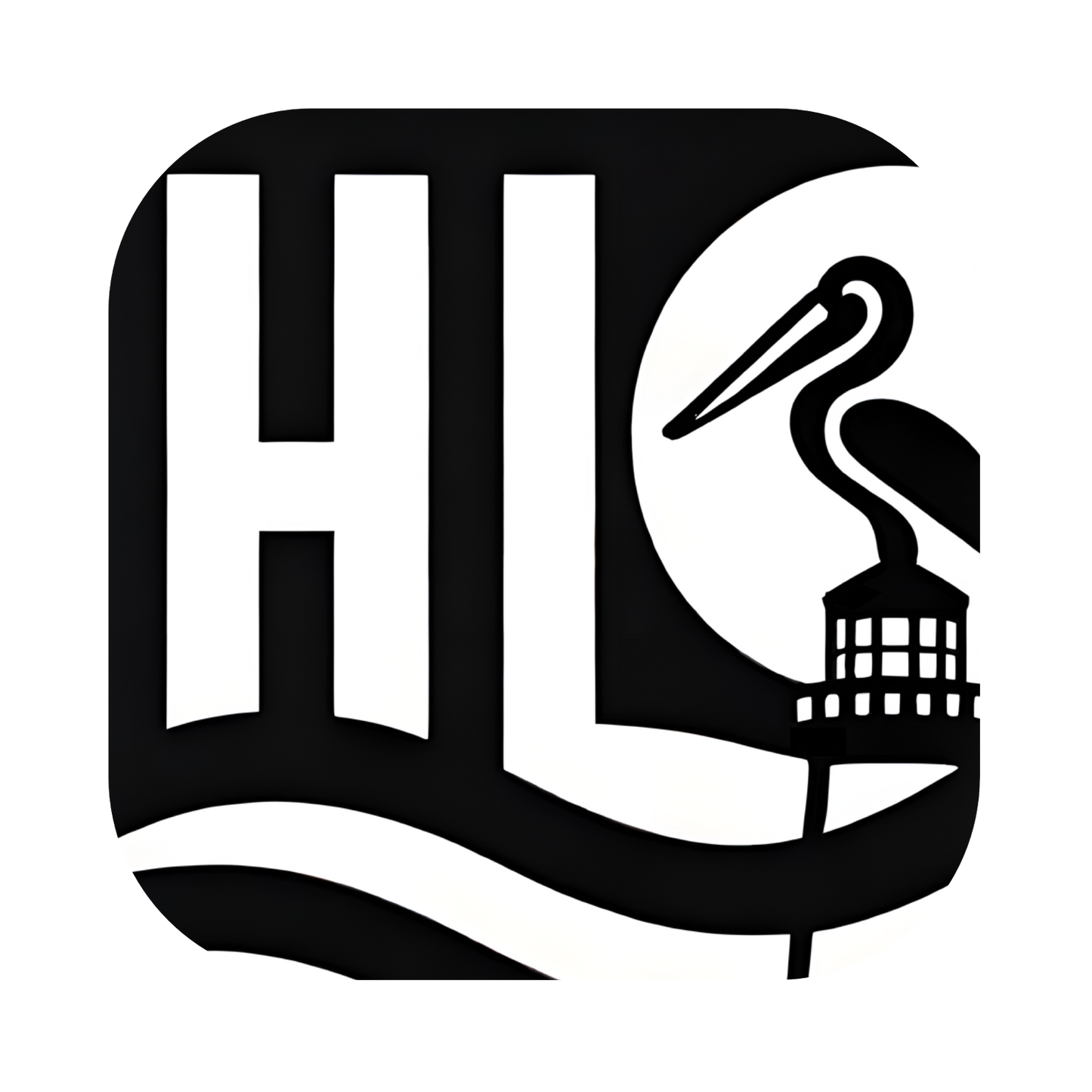 Hatteras Life Black Peli square sticker