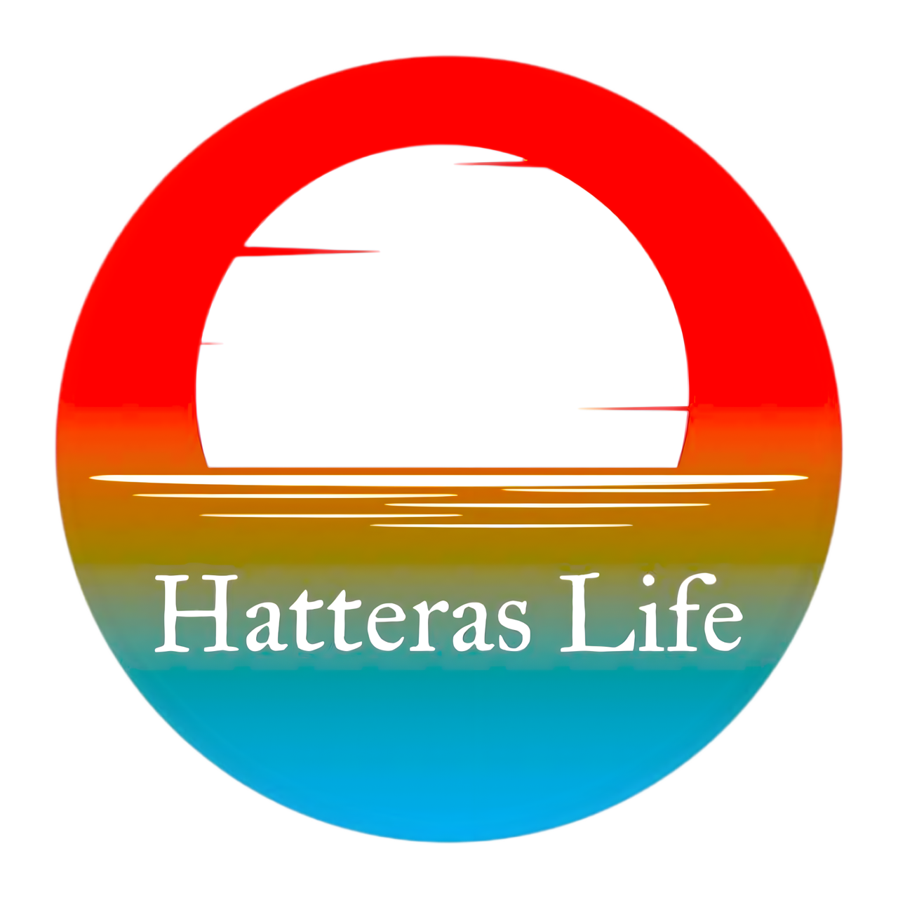 Hatteras Life Circle Sticker - Red Sky