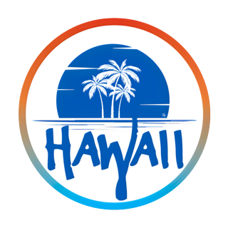 Hawaii Blue Sun Vinyl Circle Sticker