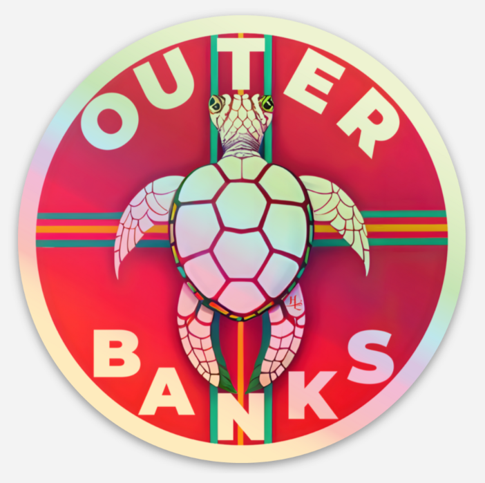 Outer Banks Holographic Turtle Sticker