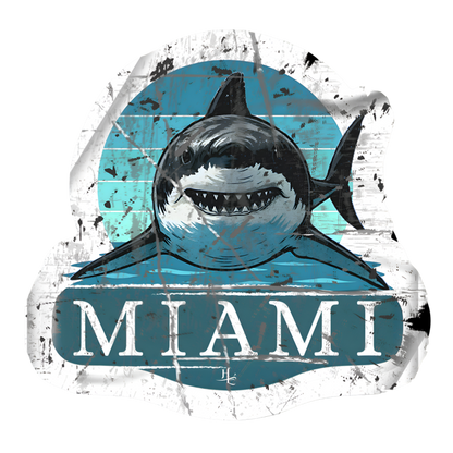 Miami - Sharky, Die Cut Sticker