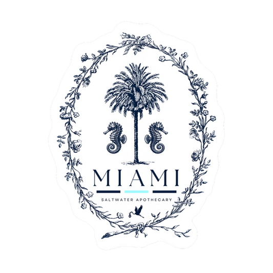 Miami Seahorse Garland Vinyl Die Cut Sticker