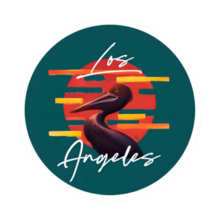 Los Angeles, Vinyl Circle Sticker