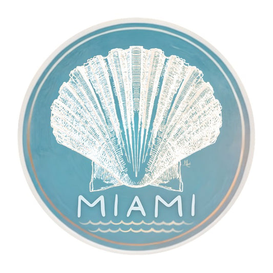 "Miami Scallop" Vinyl Circle Sticker