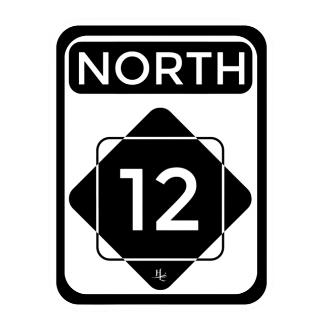 North Hwy 12 Sticker (White background)