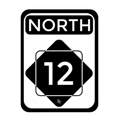 North Hwy 12 Sticker (White background)