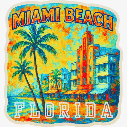 "Ocean Dr." Vinyl Square Sticker